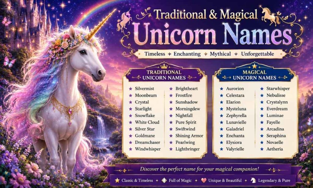Traditional & Magical Unicorn Names