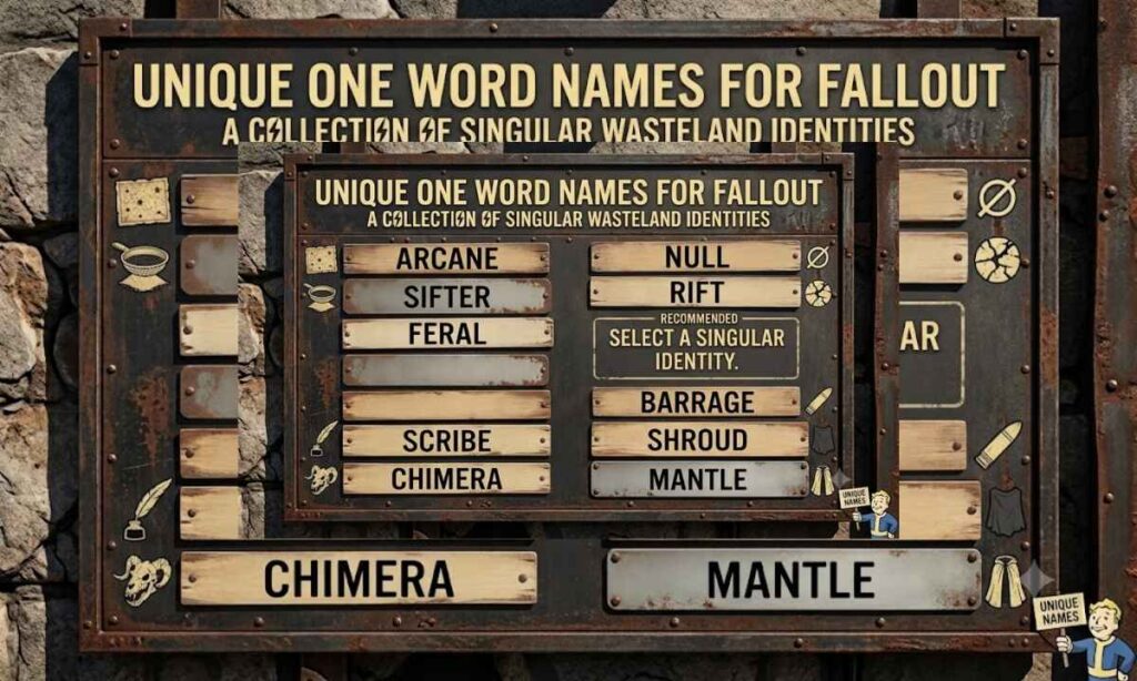 Unique One Word Names For Fallout