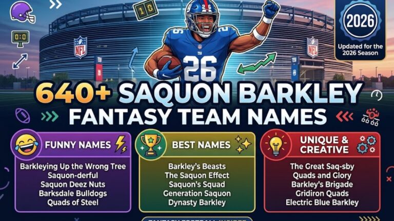 640+ Saquon Barkley Fantasy Team Names – Funny, Best & Unique (2026)