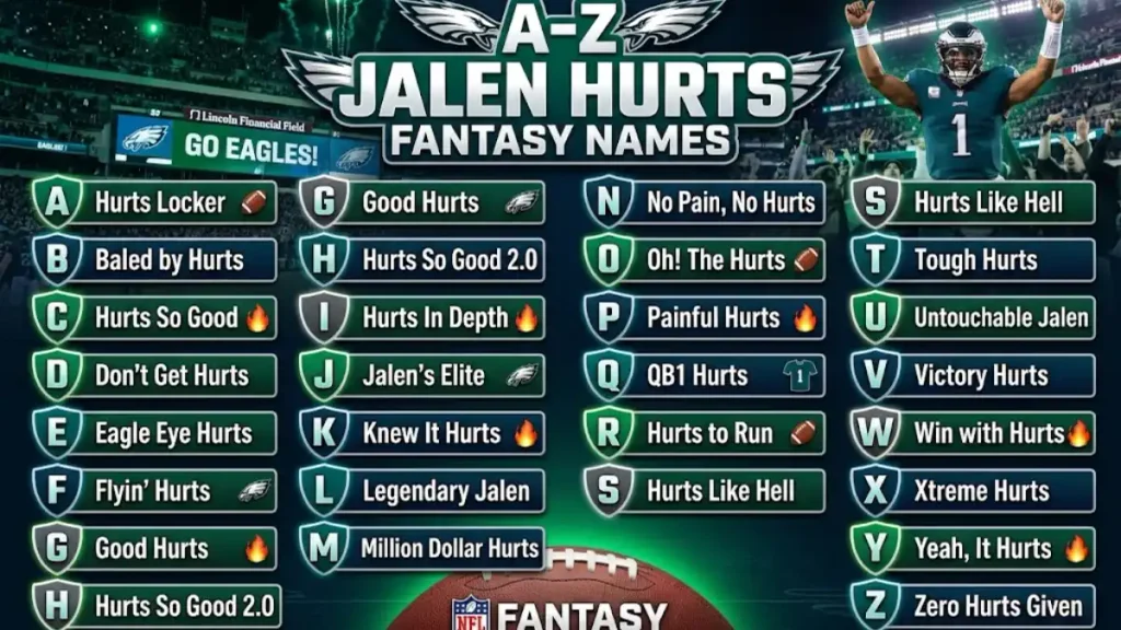 A-Z Jalen Hurts Fantasy Names