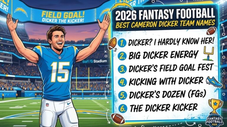 Best Cameron Dicker Fantasy Team Names for 2026