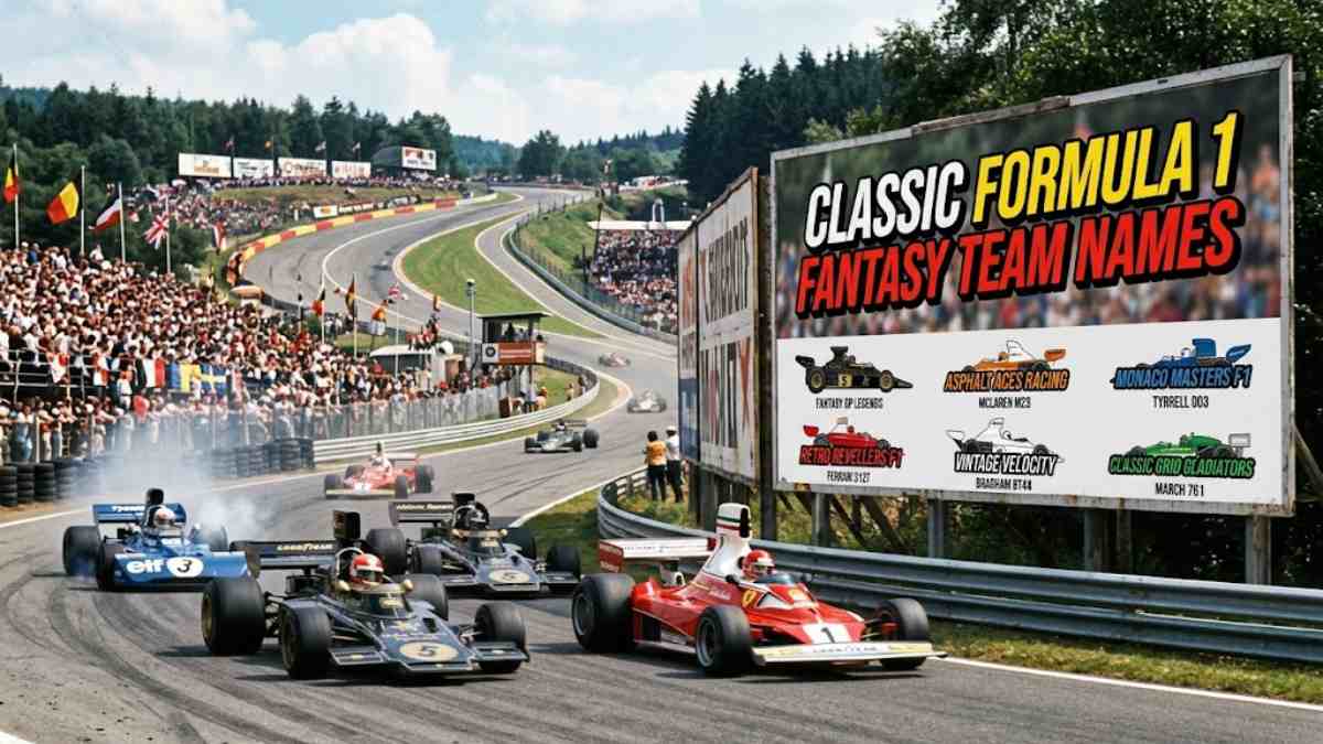 Classic Formula 1 Fantasy Team Names