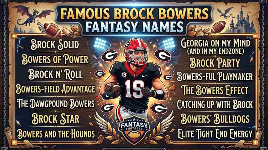 Famous Brock Bowers Fantasy Names
