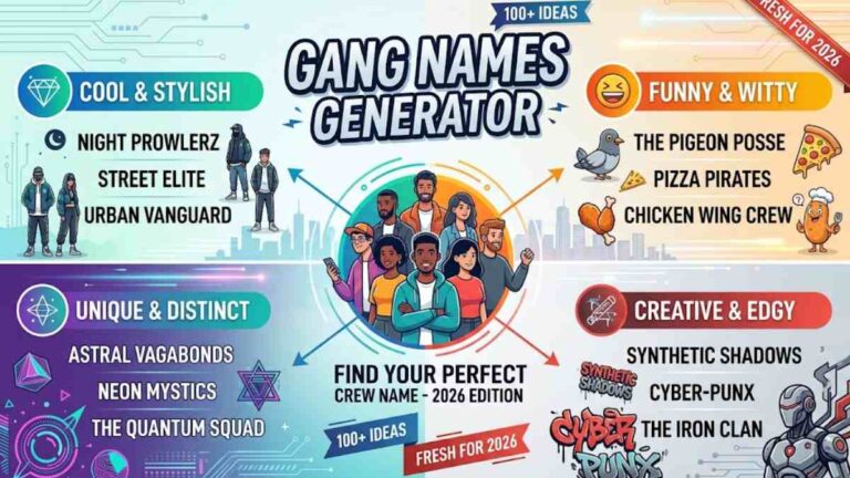 Gang Names Generator: Cool, Funny, Unique & Creative Ideas (2026) — a high quality, professionally captured photo.