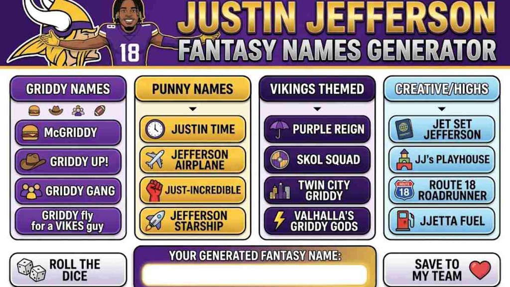 Justin Jefferson Fantasy Names Generator
