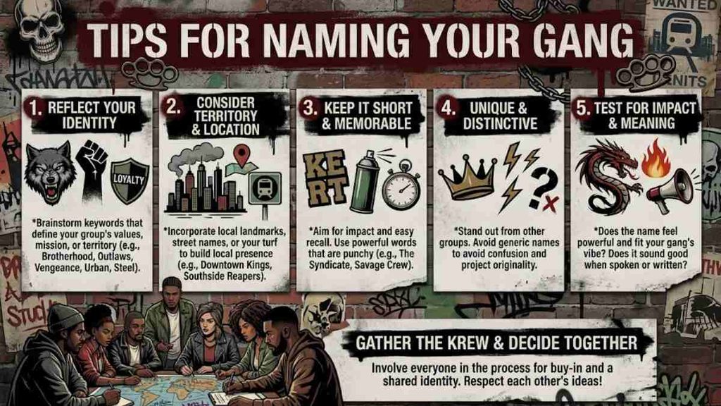 Tips for Naming Your Gang — a high quality, professionally captured photo.